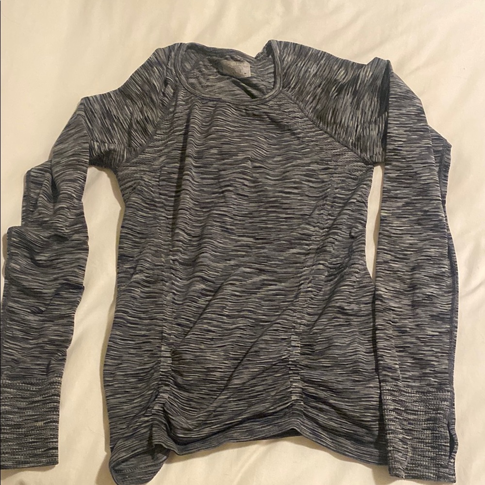 Athleta space dye gray/black/navy Fitted Long Sleeve- medium.